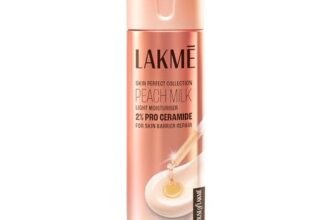 Lakme Peach Milk Pro Ceramide Moisturizer with Vitamin E for Deep Moisturizing and Skin Strengthening | With Skin Conditioner| For Dry, Normal & Sensitive 200ml