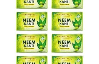 Patanjali Neem Kanti Herbal Body Cleanser Soap for Men and Women (150g, Pack of 8), Moisturizing & Deep Cleansing, Natural Neem Soap for Dry Skin