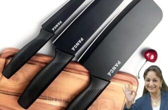PANCA Knife Set of 3 Stainless Steel Knives for Kitchen | Sharp Edge Cutting Chef Knives for Chopping Vegetables, Fruits, Multipurpose Kitchen Tools (Black)