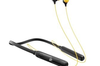 OOGE Tune 8 Bluetooth Neckband Headphones, 30H Playtime, Hi-Fi Bass Sound, Magnetic Ear Tips, IPX4 Sweatproof, Type-C Charging, Clear Mic (Blonde Yellow)