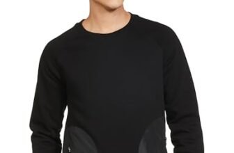 Amazon Brand – Symbol Men’s Cotton Blend Crew Neck Sweatshirt (INK-A23-SW-46_Jet Black,Pocket_L)
