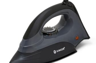 SINGER Auro 1000 Watts Dry Iron | Bigger Sole Plate for Faster Ironing | Uniform Heating with U Shaped Element | Adjustable Temperature Control | 2 Year warranty | Dark Grey