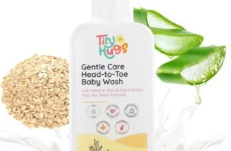 TinyHugs Head to Toe Baby Wash | Gentle with Natural Aloe & Oat Extracts, No-Tears Formula, Mild for Sensitive Skin | 200ml