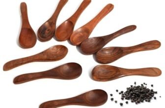 Wooden Spoons Set, Handcrafted Natural Wood, Kitchen Utensils, Set of 10, Brown Finish