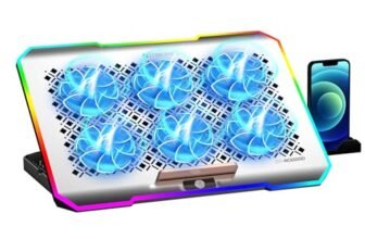 ZEBRONICS NC6500D Laptop Cooling Pad with Support up to 17 inch Laptops, Silent Operation, Hexa Fans, Speed Control, Detachable Mobile Holder, 5 Step Retractable Stand, Built in USB Ports (Silver)