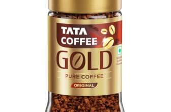 Tata Coffee Gold Original, Instant & Pure Coffee Jar, 50g, Freeze-Dried, Rich & Strong, Specially Sourced Robusta and Arabica bean