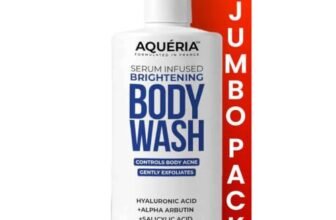 Aqueria Saver Pack Serum Infused Brightening Body Wash 875ml | Removes Body Acne, Tan & Uneven Skin Tone | With Salicylic Acid, Lactic Acid, Alpha Arbutin & Hyaluronic Acid | Exfoliates Dead Skin, Brightens & Hydrates | 3-in-1 Cleanse, Exfoliate & Hydrate | Smooth, Glowing Skin | All Skin Types | Super saver Jumbo pack | lasts upto 100 washes | Shower Gel For Men & Women