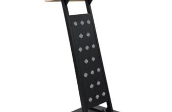 ALKOSIGN Podium Lectern for School College Auditorium Office Church (DIY) | Portable Sleek & Modern Lecture Stand | Ideal for Presentations, Speeches & Events | Assembly Needed – DIY