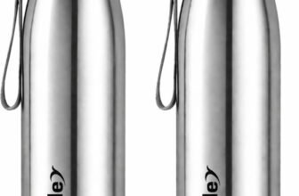 Snapple TAG Stainless Steel Water Bottle Single Wall ISI Certified 1000 ml Stainless Steel Bottle(Pack of 2, Silver)