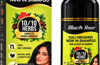 black rose Shampoo Hair Color Natural Extracts 400ml for Unisex | 10 Herbs Shine & Smooth , Black