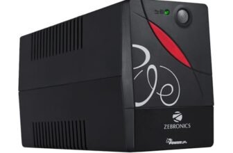 ZEBRONICS Zeb-U725 600VA UPS for Desktop/PC/Computers (not for Routers) with Automatic Voltage Regulation, with 2 Years on Electronics and 1 Year on Battery (Black)