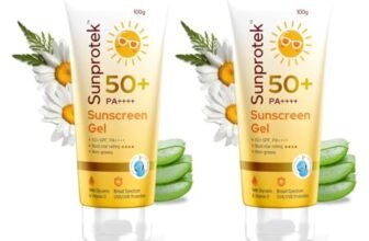 Sunprotek Sunscreen Gel SPF 50 PA++++ | Hydrating, Lightweight & Non-Greasy | No White Cast | Broad Spectrum UVA UVB | Clinically Tested | 100 g | Pack of 2