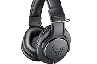Audio-Technica ATH-M20x Professional Studio Monitor Headphones, Black
