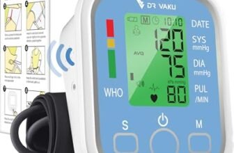 DR VAKU® BP Monitor Fully Automatic Blood Pressure Machine to Check Digital Accurate Level for Home Monitoring Device with Talking Function,Large Display + Cuff Kit Best Accurate Apparatus Measurement- White&Blue