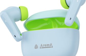 Aroma NB126 Force Plus Upto 50Hr Playtime*, Fast Charging, Dual Pairing, Heavy Bass Bluetooth(Sky Blue & Lime Green, True Wireless)