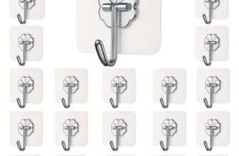 Transparent Self Adhesive Wall Hooks with 180 Degree Rotatable Stainless Steel Hook, Flower Design Self Stick Wall Hanger for Kitchen Bathroom Home and Office, Pack of 20