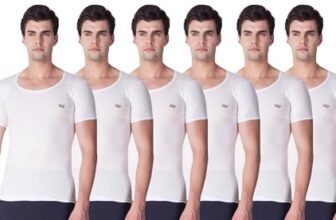 LUX VENUS Vest for Men White 100% Cotton 6-Piece Set – Size 80, with Elegant Design