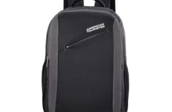 American Tourister Martt+ 02 | 30L Backpack | 17″ Laptop Bag | 3.5 Compartments | Office & College Backpack for Men and Women | Rain Cover included| Black/Grey | 1 Year Global Warranty