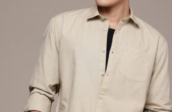 BLUE SQUAD Men Solid Casual Beige Shirt