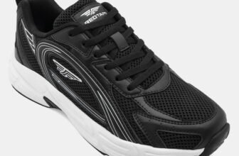 RED TAPE Soft Cushioned Insole, Slip-Resistance, Arch Support & Shock Absorption Sneakers For Men(Black, White , 9)