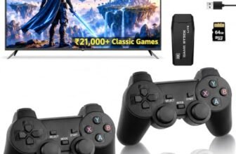 esportic 𝟏𝟓 𝐘𝐞𝐚𝐫 𝐖𝐚𝐫𝐫𝐚𝐧𝐭𝐲 Retro Game Stick Plug & Play 4K Video Game for TV | 21,000+ Classic Games 15 Emulators |HDMI | Two 2.4G Wireless Controllers | Gaming Console