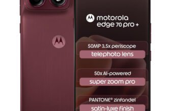 MOTOROLA Edge 70 Pro+ (Satin-Luxe PANTONE Zinfandel (Maroon), 256 GB)(12 GB RAM)