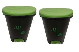 Cello Plastic Pedal Step-On Garbage Dustbin 50 Ltr,Green/Green (COMBO)
