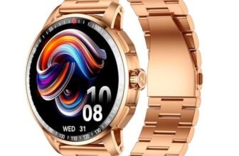 Itel Unicorn Max Smartwatch with 1.43″ AMOLED Display, 1000 Nits Brightness, AI Voice Assistant, Bluetooth V5.3, IP68 Waterproof, 200+ Watch Faces, 100+ Sports Modes (Copper Gold)