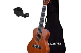 KADENCE UKTWC Sapele Wood Body, Rosewood Fretboard, Bag & Learning Course | 23″ Acoustic Concert Ukulele(Overall Length – 58 cm)