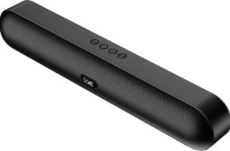 boAt Bar 480/490, Free Music on , 7H Battery, Dual Full Range Drivers 10 W Bluetooth Speaker(Classic Black, 2.0 Channel)