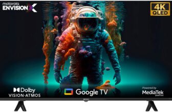 MOTOROLA EnvisionX 140 cm (55 inch) QLED Ultra HD (4K) Smart Google TV with Dolby Vision and Dolby Atmos(55UHDGQMBSGQ)
