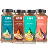 Rage Coffee Silk Blend Instant Coffee Combo Pack of 4 | Classic, Belgian Chocolate, Creamy Hazelnut & Vanilla Velvet | Premium Bold & Smooth Flavors | 120g Each Jar | 100% Arabica | Hot & Cold Brew – 480g