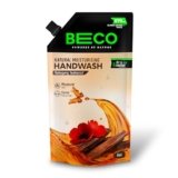 Beco Moisturising Liquid Handwash-Mahogany Teakwood Fragrance | 675 ml | 8-hr moisture lock | Natural, Paraben free, Chemical Free | Kills 99.99% germs, Safe for all Skin types | Plant based Cleansers