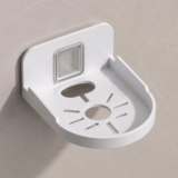 CCTV Camera Holder Wall Stand Without Drilling White No Drill Wall Shelves Self Adhesive Wall Shelf CCTV Camera Stand Wall Mount for Security Camera Wireless Cameras Baby Monitors 12×9.5×3.5cm