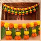 Rajasthan Kraft Artificial Marigold Bandanwar for Door, 40 Inch Decorative Flower Garland for Home Décor, Door Toran & Wall Hanging for Diwali, Pooja, Wedding, Festival & Entrance Decoration