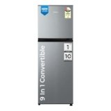 Midea 233L 2 Star Convertible 9-In-1 Inverter Compressor Frost Free Double Door Refrigerator with Multi Air Flow, Smart⁺ Cooling (MDRT359FGI50IN1, Active C Fresh Deodorizer, Crystal Silver, New 2026)