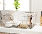Amazon Brand – Solimo Dish Drainer, Stainless Steel (58 cm x 23 cm x 45 cm