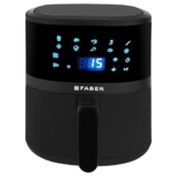 Faber 4Ltr 1300W Digital Air Fryer | Fry, Bake, Roast | 85% Less Oil, 200°C Swirl Heating| 360 Rapid Air Technology |10-Preset Menu| Touch Control | Auto Shut-Off |2 Yrs Warranty|Black, FAF CrispX 4.0