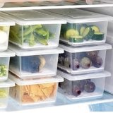 Anshri Pack Of 6 airtight lid Fridge Storage Containers Freezer Storage Containers for Fish, Meat, Vegetables, Fruits Fridge Organizer with Removable Drain Plate and Lid Stackable Plastic