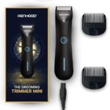 MENHOOD Mini Trimmer for Men, Compact Body Groomer for Men Private Parts – Mini Ball Groomer & Travel Grooming Kit, Waterproof with LED Spotlight, Ceramic Blade, IPX6, USB Rechargeable, 90 Min