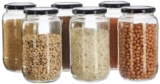 Amazon Brand – Solimo Glass Transparent Storage Jar for Pickles, Spices, BPA Free | Set of 6 | 1000 ml