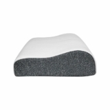 KITCHIVO™ Memory Foam Pillow, Contour Cervical Orthopedic Memory Foam Pillows Supports Neck Pain and Shoulder Pain for Sleepin Cervical Pillow Neck Support Pillow for Side Back (White & Green)