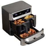 Cuisinart Tri Zone Air Fryer and Oven 13.6 L Without PFAS, 3 Zones, 2 Baskets 4.3L + 5L Oven, 9 Functions: Airfryer, Roast, Grill, Bake, Warm, Dehydrate, Pizza, Toast, Manual, Stainless Steel