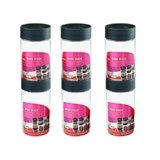 CELLO Modustack Pet Storage Jar For Kitchen Set of 6 Pcs, 1000 ml Grey | Freezer & Fridge Safe, See Through Airtight Stackable Pet Kitchen Storage Box Container Set For Beans, Whole Grains, Spices