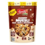 Kwality High Protein Jaggery Muesli 400g | 9g Protein | Fruits, Seeds & Crunch | High Fibre Multigrain Breakfast Cereal | Made with Millets, Brown Rice & Oats | Naturally Sweetened with Jaggery