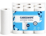 Careswipe Kitchen Tissue Paper Roll – 2 Ply Tissue Paper Roll, 360 Pulls, 6 Rolls x 60 Sheets, Soft & Absorbent Virgin Cellulose Towels for Kitchen Cleaning