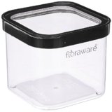 Floraware Food Safe Plastic Multiuse Square Fit-Lock Airtight Storage Jar,Containers for Kitchen Storage Set I Grocery Kitchen Container Set I Multipurpose Jar, 750 ml, set 1 BPA free, Black