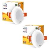 Wipro Garnet 3W Led Mini Downlight for Home & Cabinet| Green |Compact Design with 120° Beam Angle|Recessed Down Light for False Ceiling|Cutout-2.3 Inch|Pack of 2