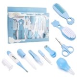 Portable Baby Healthcare & Grooming Kit for Infants | 10-in-1 Newborn Care Set with Nail Trimmer, Thermometer, Comb, Brush & Safety Scissors | Baby Shower Gift (Multicolour)