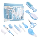 Portable Baby Healthcare & Grooming Kit for Infants | 10-in-1 Newborn Care Set with Nail Trimmer, Thermometer, Comb, Brush & Safety Scissors | Baby Shower Gift (Multicolour)